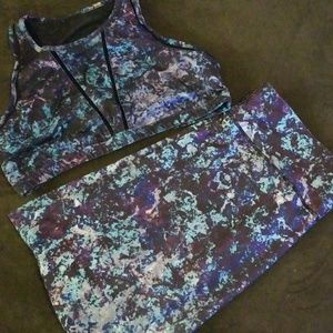 Fabletics Galaxy Workout Leggings and Bra